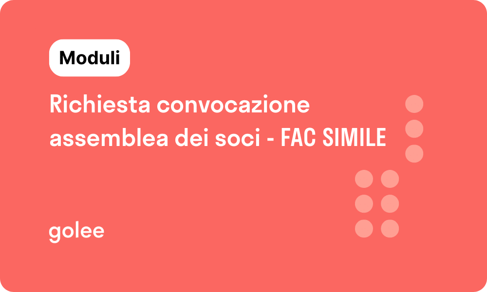 Richiesta convocazione assemblea dei soci - FAC SIMILE
