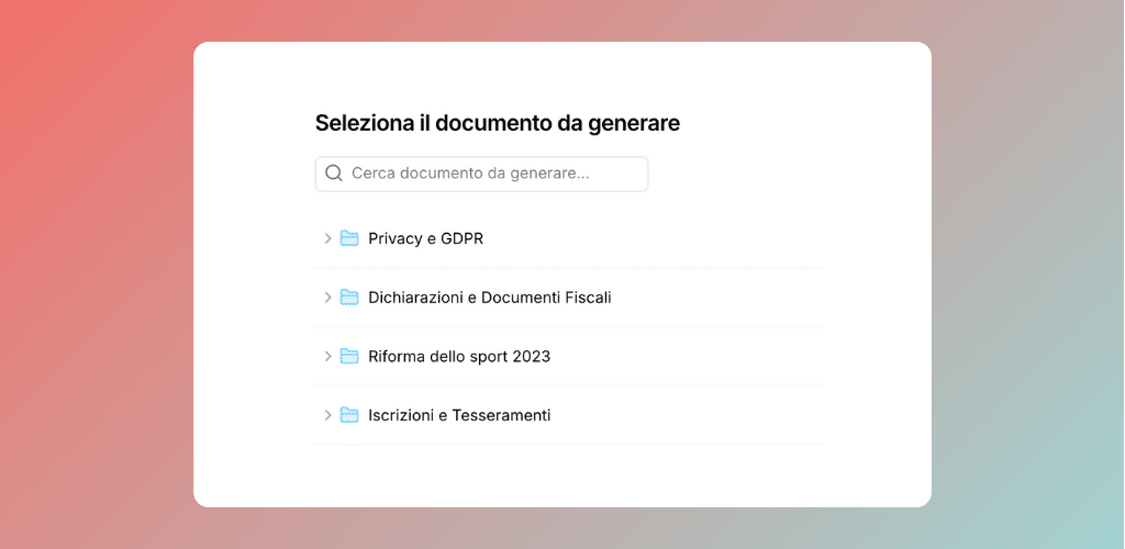 gestione delle anagrafiche tesserati